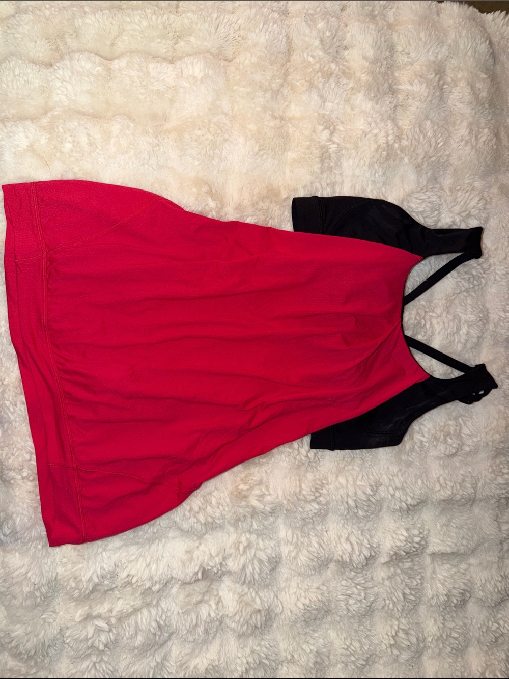 lululemon athletica Hot Pink Tank with Black Built-In Shelf Bra